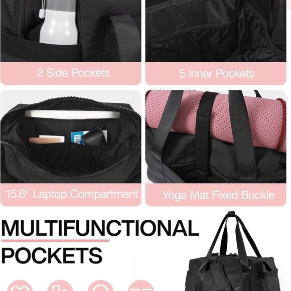 Weekender Bags for Women, Travel Duffel Bags with Shoe Compartment,Personal Item - Picture 4 of 7